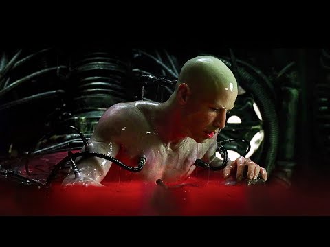 Neo waking up from the Matrix